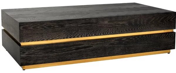 Černo zlatý dubový konferenční stolek Richmond Blackbone 150 x 80 cm